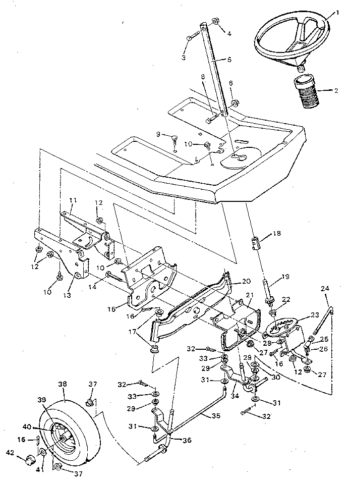 Craftsman 502254190 steering system diagram