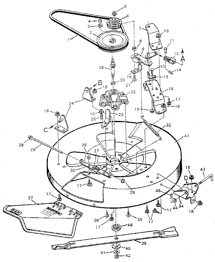 Craftsman 502254190 mower housing diagram
