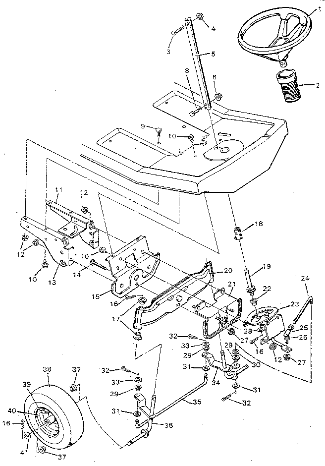 Craftsman 502254180 steering system diagram