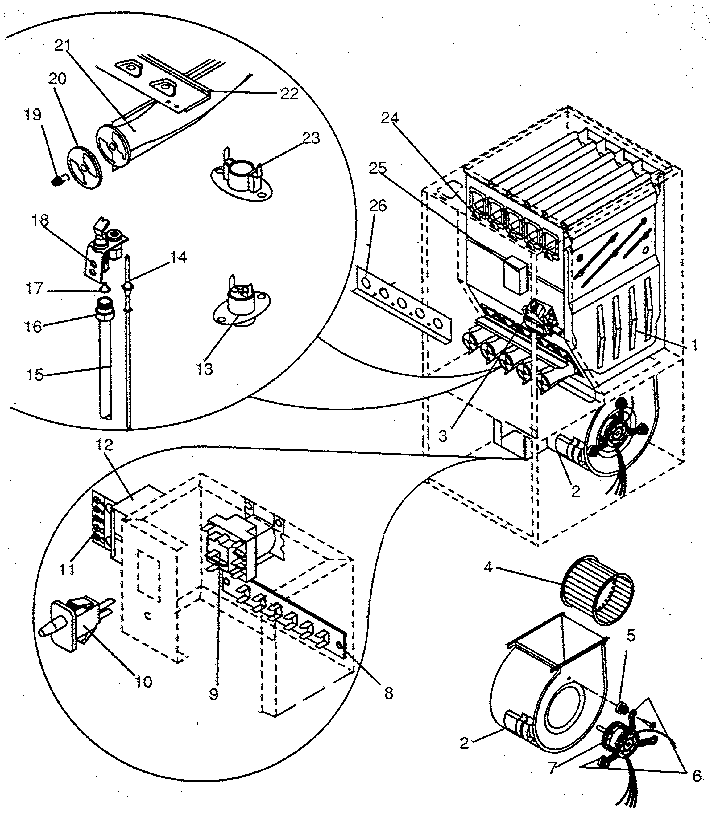 ICP NUGG125EF03 functional replacement parts diagram
