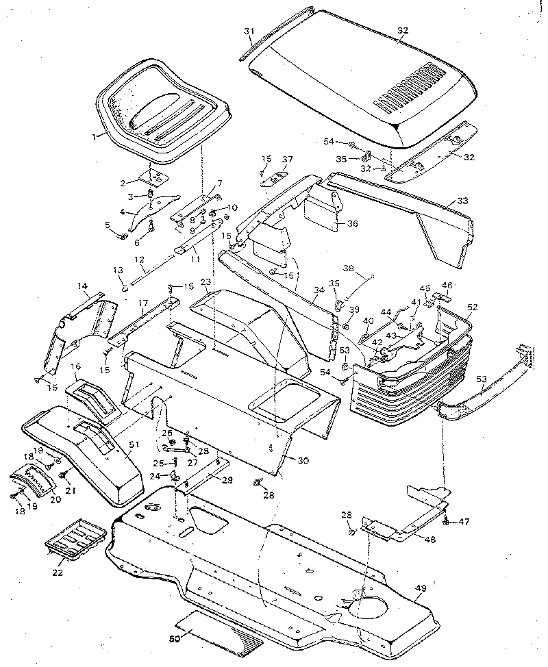 Craftsman 502254982 chassis & hood diagram