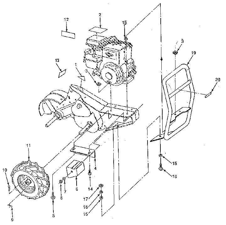 Craftsman 917299710 mainframe, right side diagram