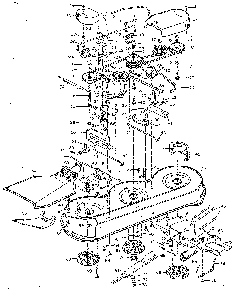 Craftsman 502254970 mower housing diagram