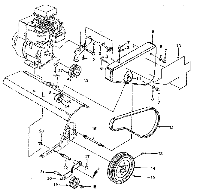 Craftsman 917298242 belt guard and pulley assembly diagram
