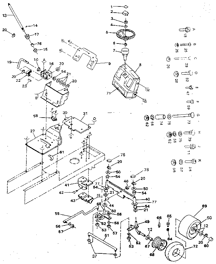 Craftsman 917254661 steering assembly diagram