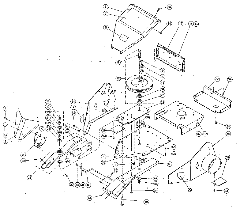 Troybilt TRAILBLAZER Y0000100 AND UP chassis components, drive arm, cutter bar support diagram