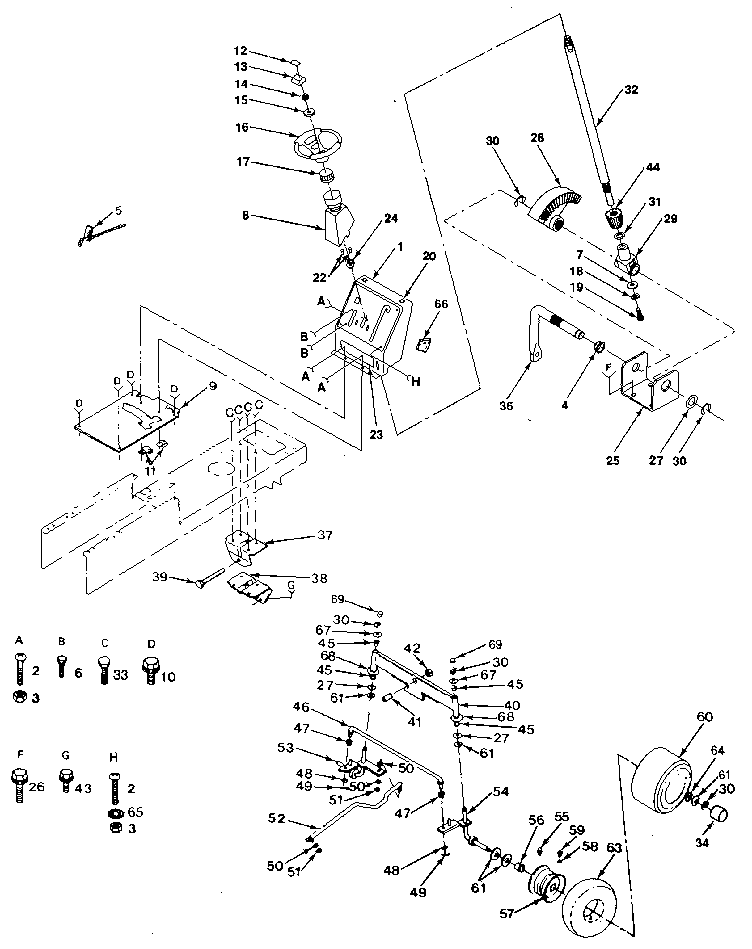 Craftsman 917254610 steering and front axle diagram
