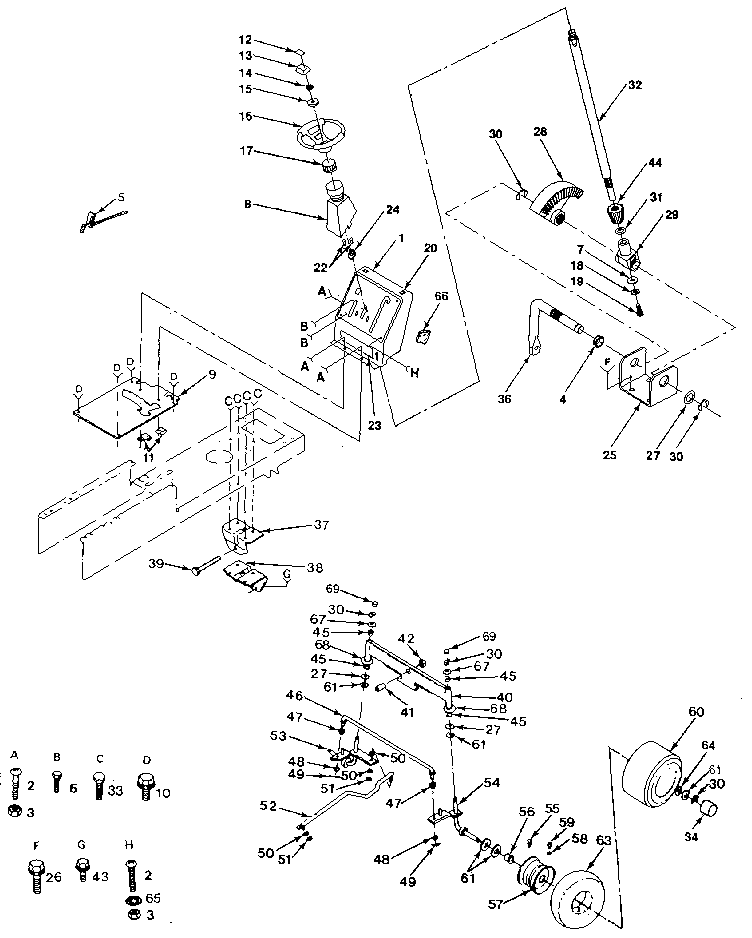 Craftsman 917254920 steering and front axle diagram