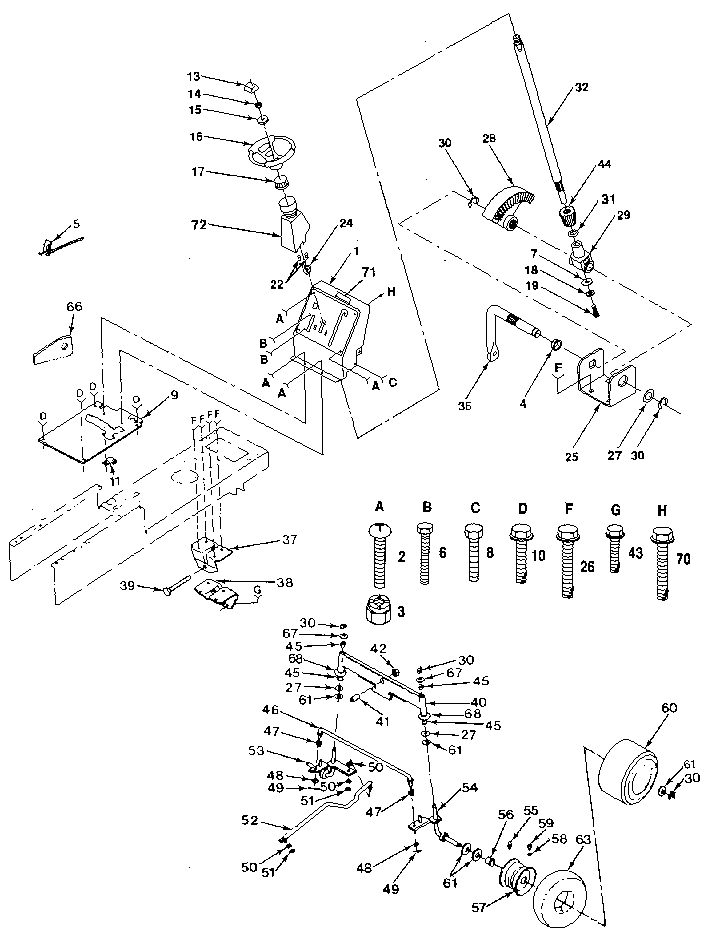 Craftsman 917259270 steering and front axle diagram