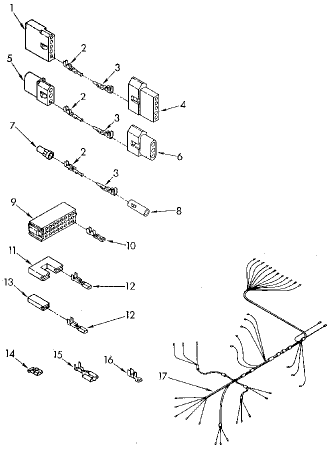 Kenmore 6651560590 wiring harness diagram