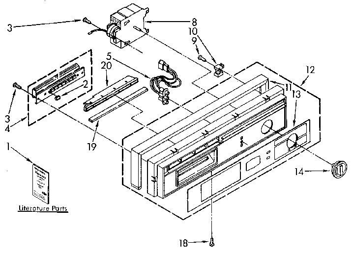 Kenmore 6651570990 console panel diagram