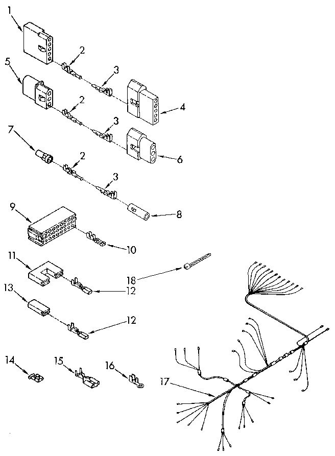 Kenmore 6651570990 wiring harness diagram