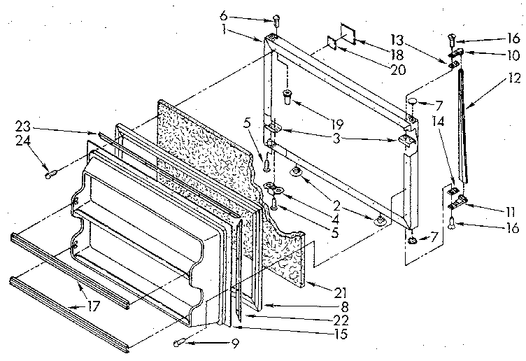 Whirlpool ET16AKXSW10 freezer door diagram
