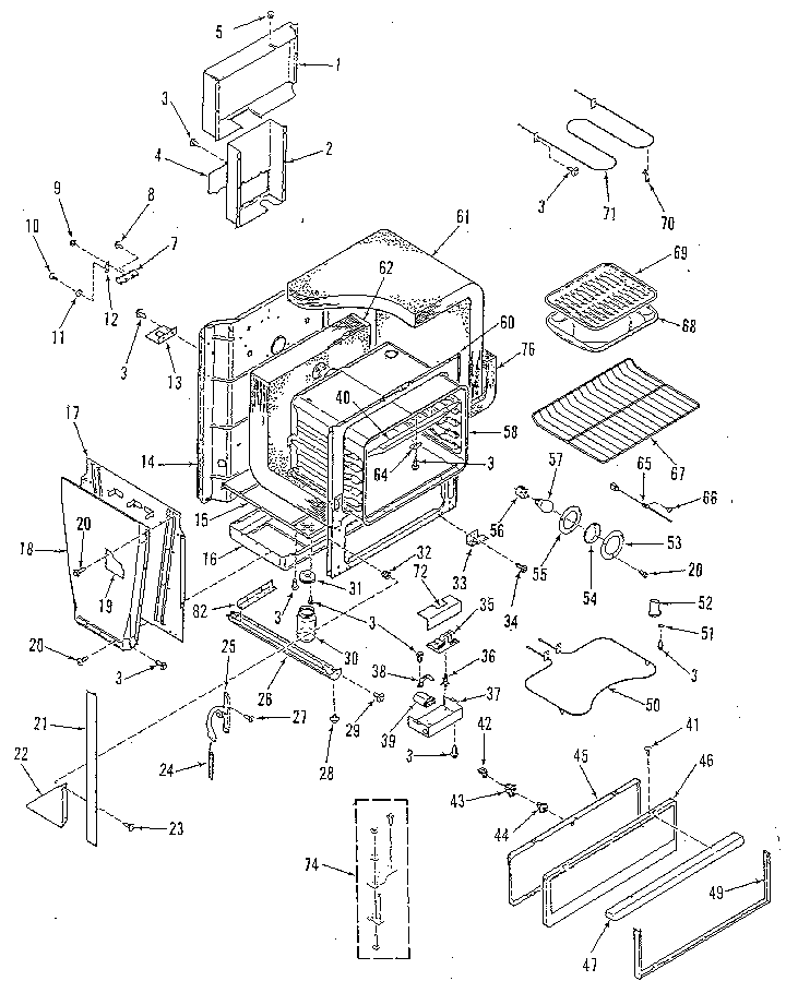 Kenmore 9114698895 oven body section diagram