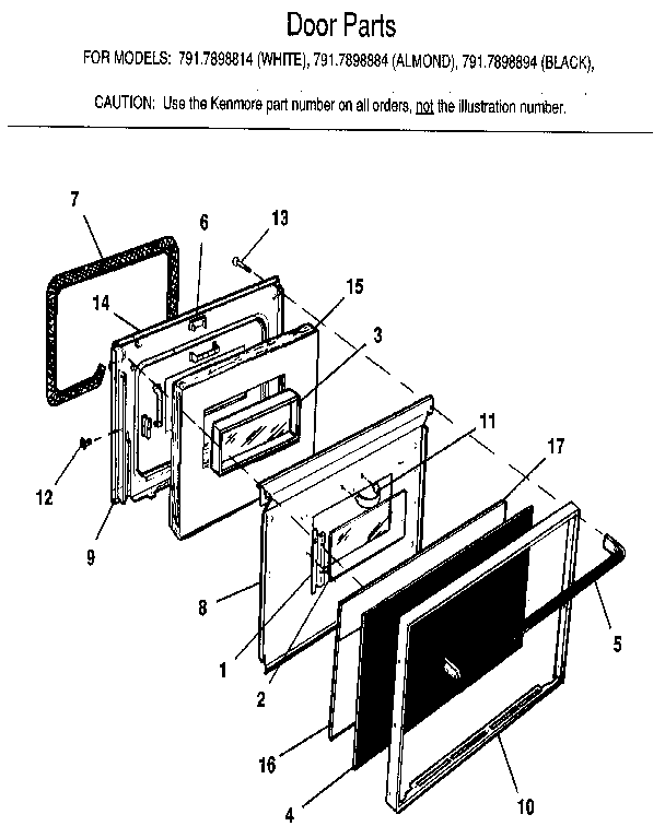 Kenmore 7917898815 door diagram
