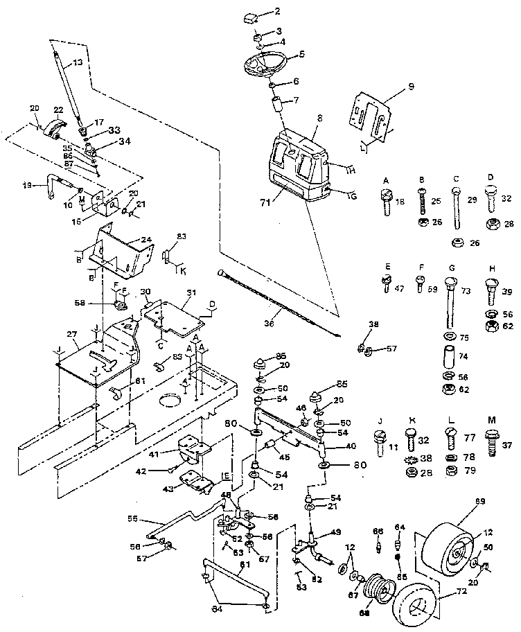 Craftsman 917259730 steering assembly diagram