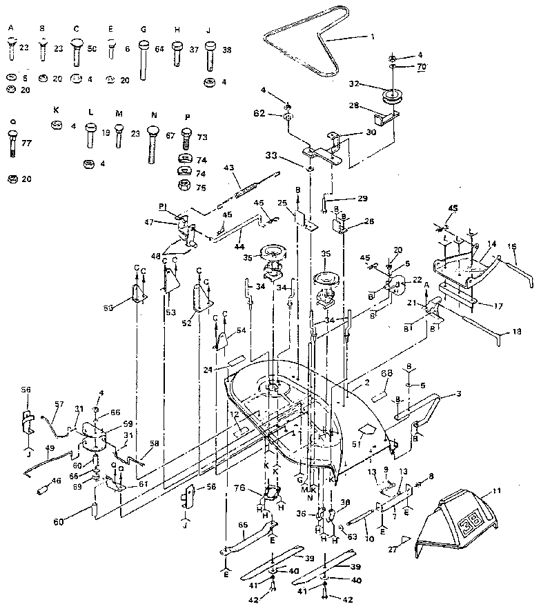 Craftsman 917259730 38" mower diagram