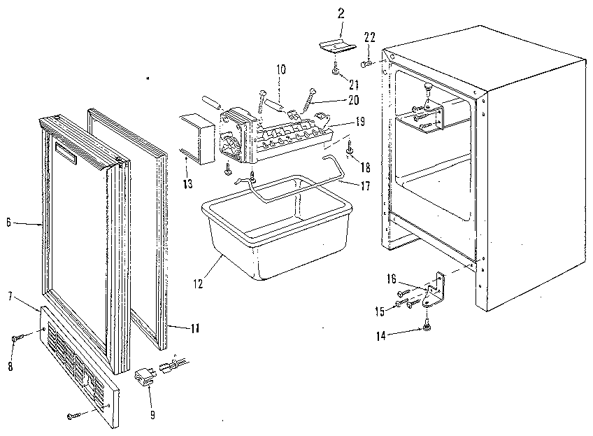 Kenmore 7678894150 cabinet parts and door diagram