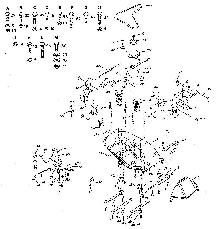 Craftsman 917254930 38" mower diagram
