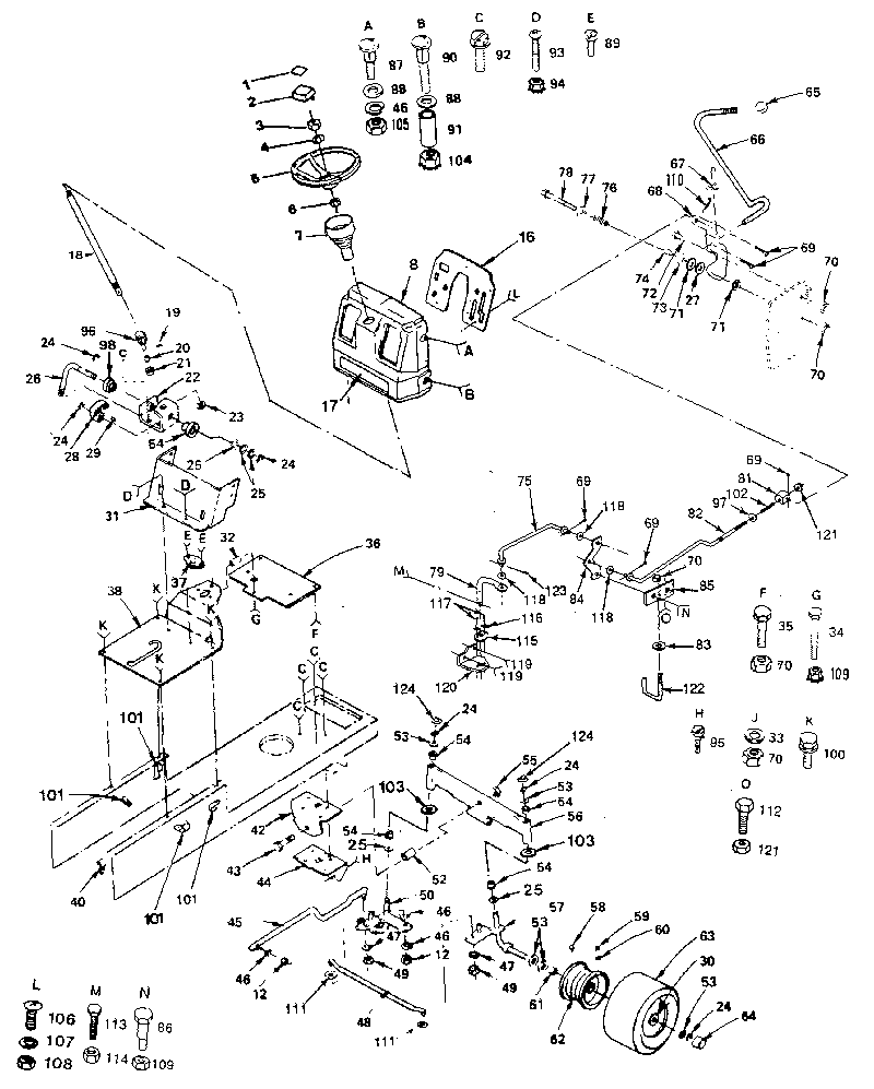 Craftsman 917254740 steering assembly diagram