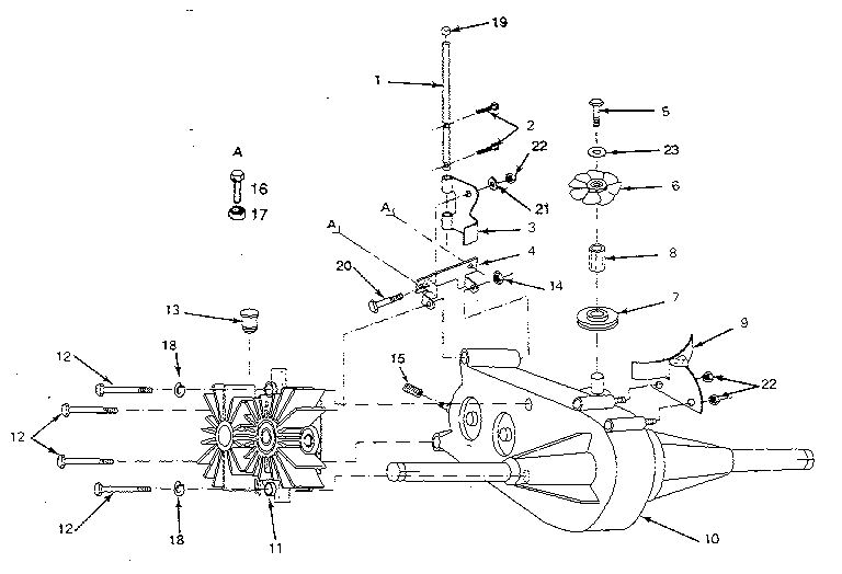 Craftsman 917254740 transaxle and pump assembly diagram