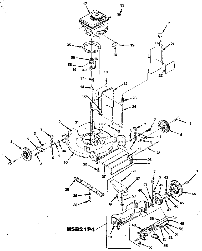 Homelite HSB21P4 figure 1 diagram