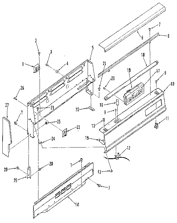 Kenmore 9117390590 backguard section diagram