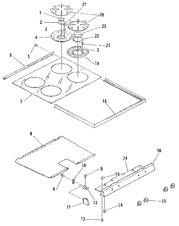Kenmore 9117390590 main top section diagram
