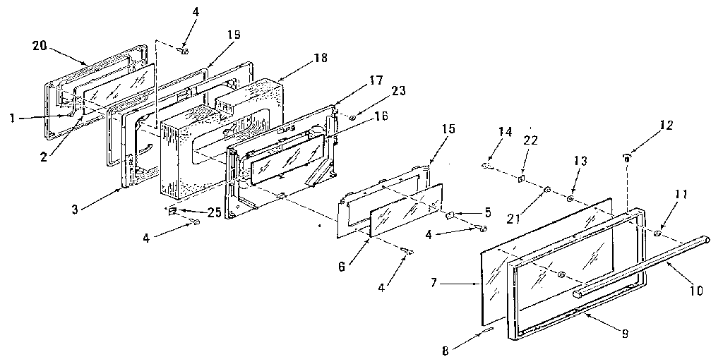 Kenmore 9117390590 oven door section diagram