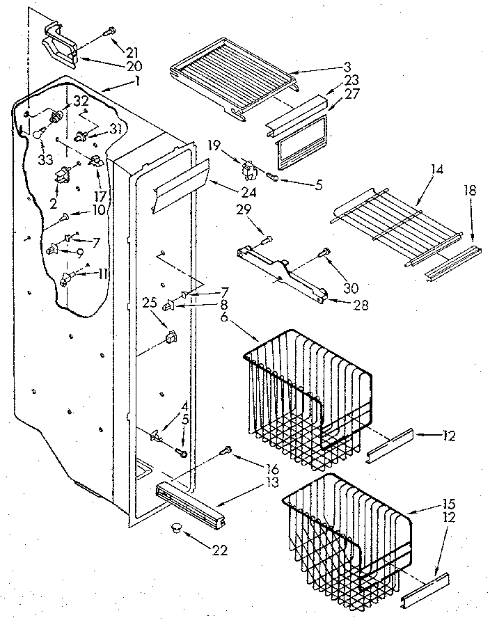 Kenmore 1069505712 freezer liner diagram