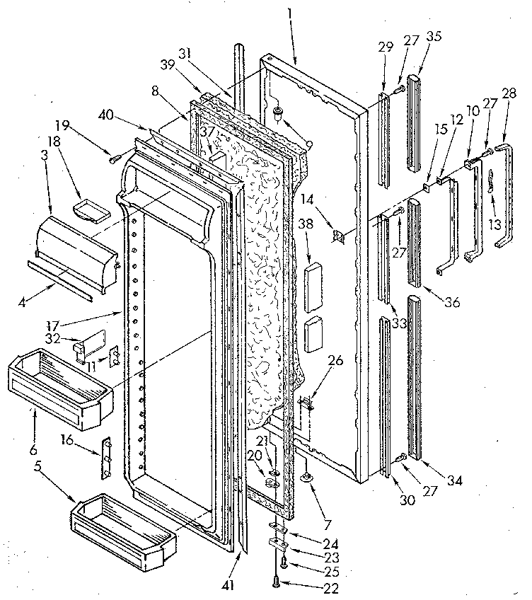 Kenmore 1069505712 refrigerator door diagram