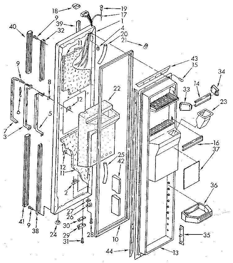 Kenmore 1069505712 freezer door diagram