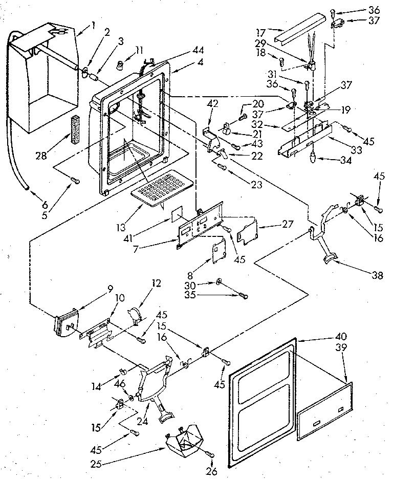 Kenmore 1069505712 dispenser front diagram