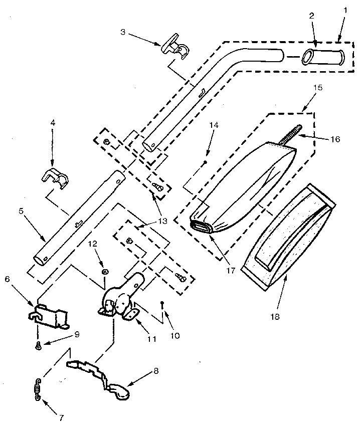 Kenmore 86039855 handle and bag housing diagram