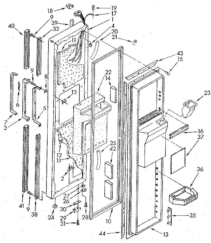 Kenmore 1069507612 freezer door diagram
