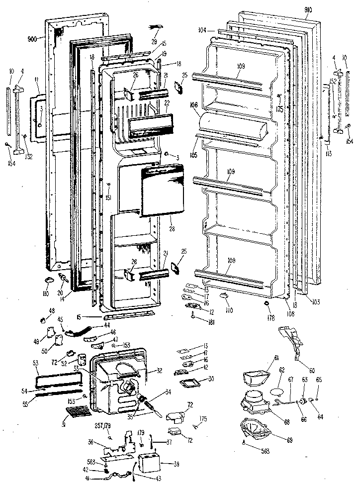 GE TFX22PLB doors diagram
