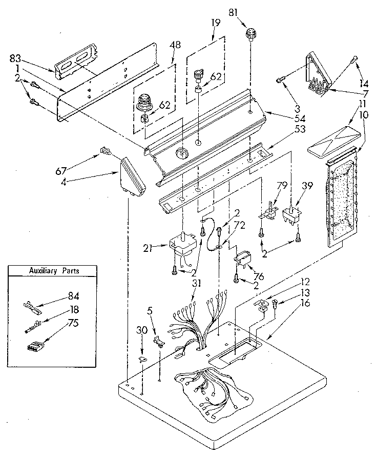 Whirlpool LG5801XSN0 top and console diagram