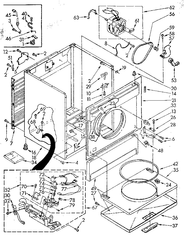 Whirlpool LG5801XSN0 cabinet diagram