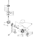 Whirlpool LA5300XSM1 brake, clutch, gearcase, motor and pump diagram