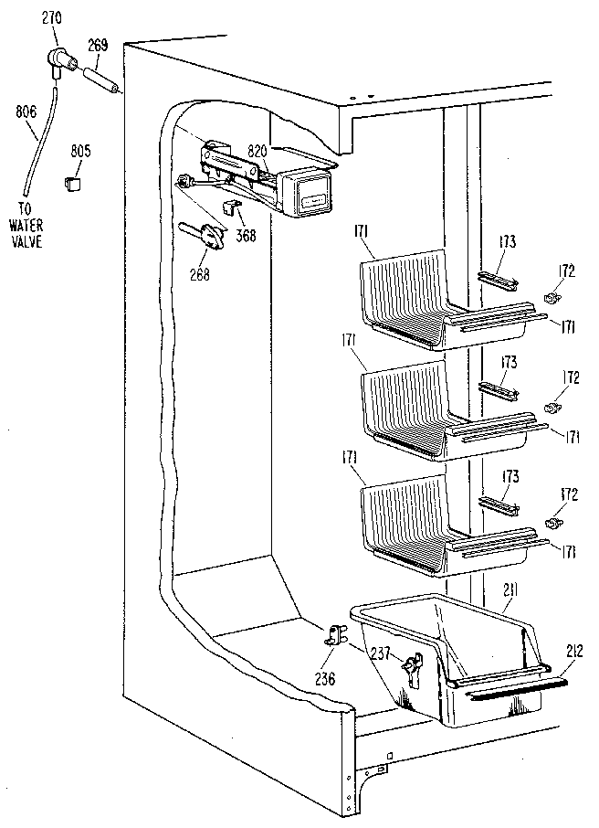 Kenmore 3639507715 freezer section diagram