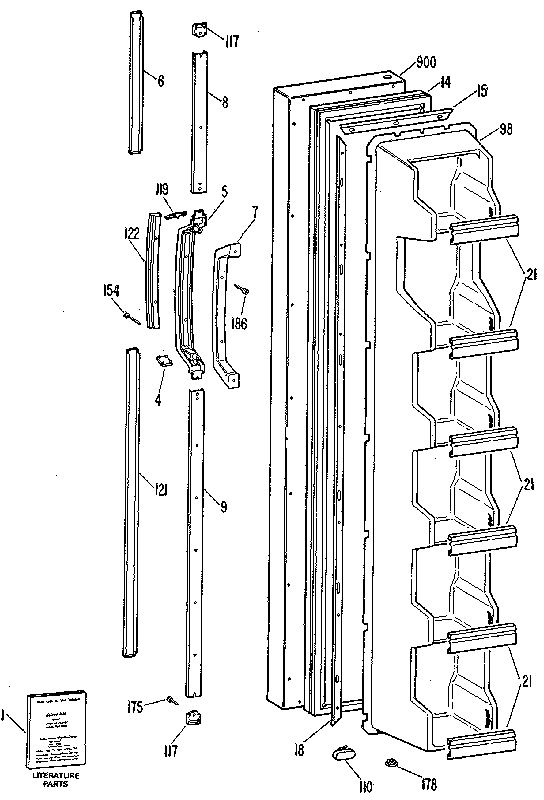 Kenmore 3639452584 freezer door diagram