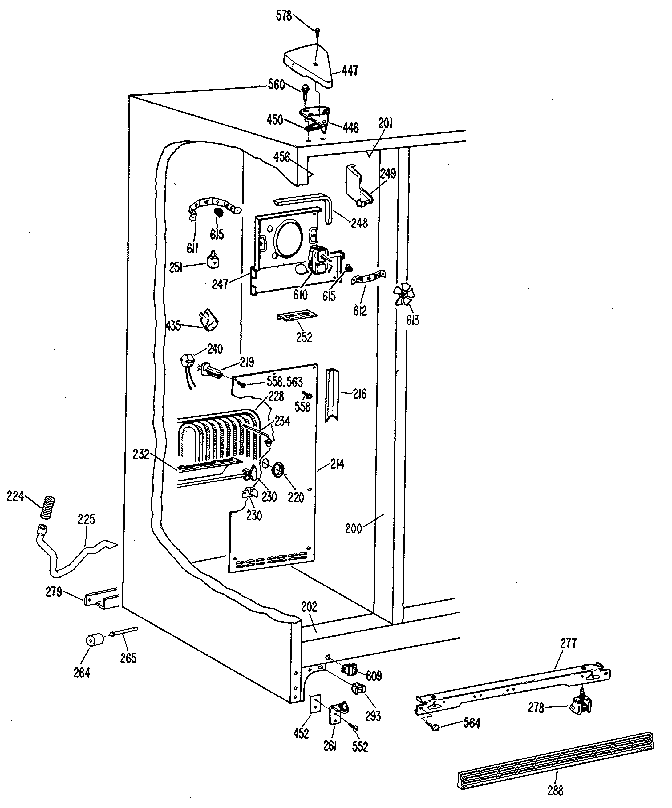 Kenmore 3639452584 freezer section diagram