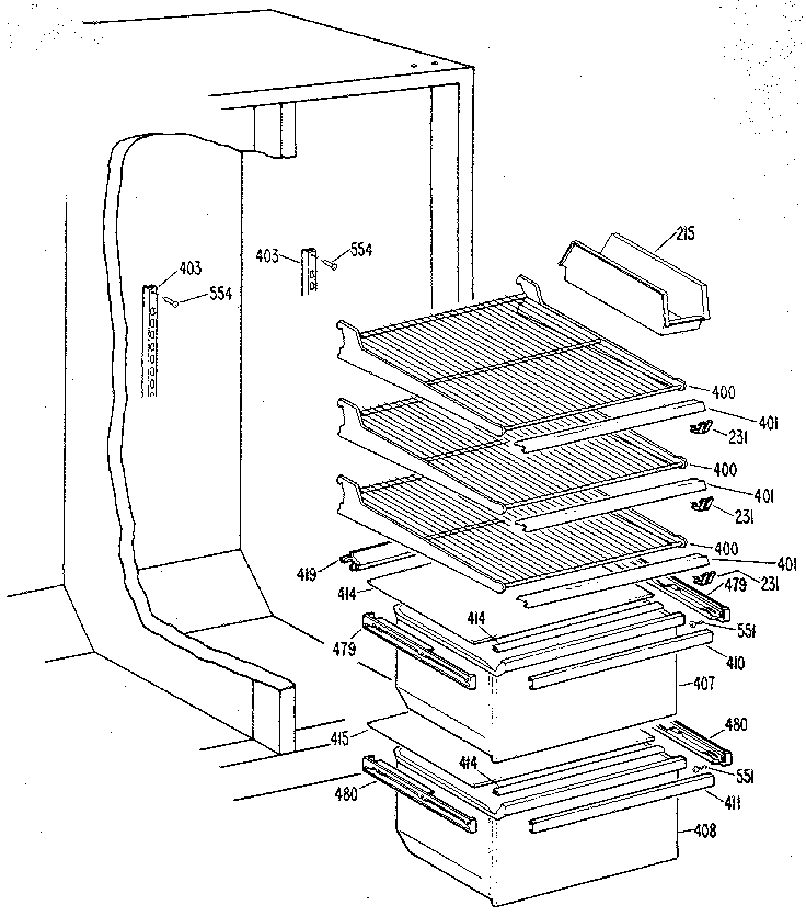 Kenmore 3639452584 fresh food section diagram