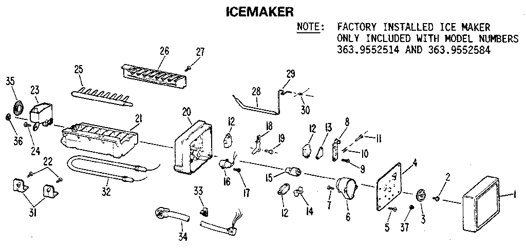 Kenmore 3639452584 icemaker diagram