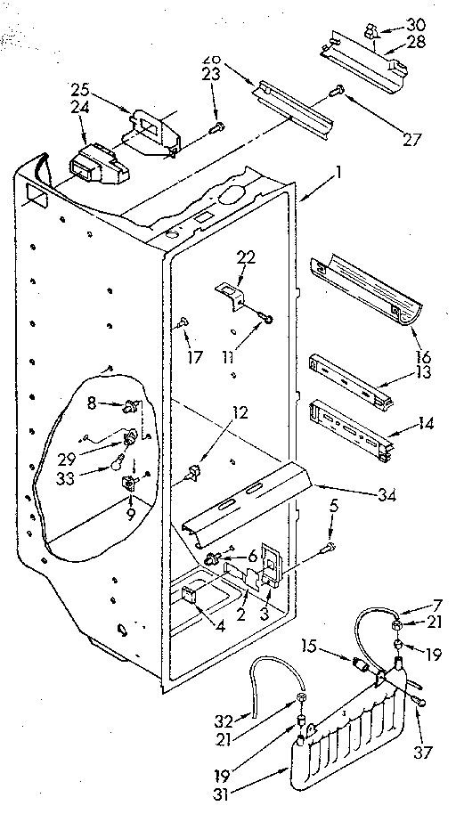 Whirlpool ED25DQXVN05 refrigerator liner diagram