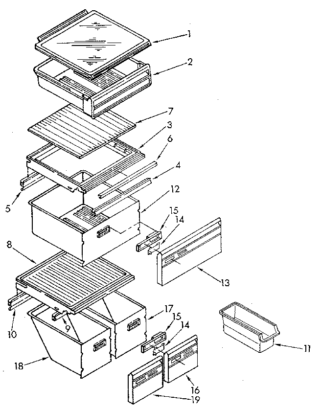 Whirlpool ED25DQXVN05 shelf diagram