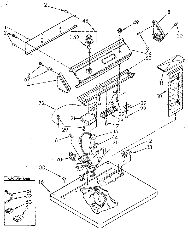 Whirlpool LG9501XTN0 top and console diagram