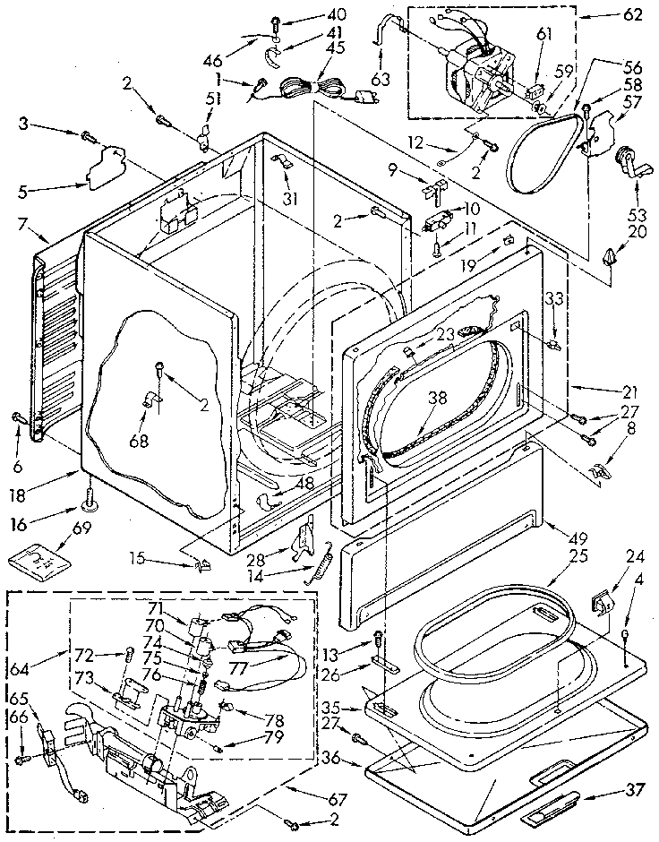 Whirlpool LG9501XTN0 cabinet diagram