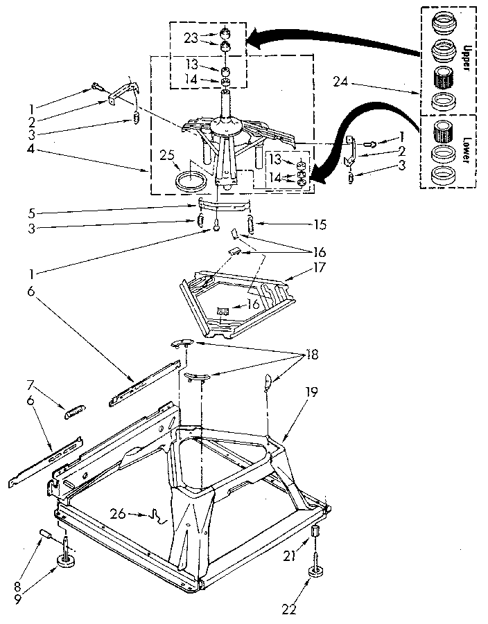 Whirlpool LA5580XSF2 machine base diagram