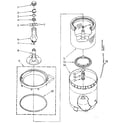 Whirlpool LA5580XSG1 agitator, basket and tub diagram